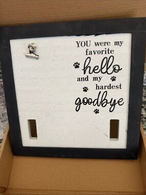 Framed Pet Memory Sign - Black & White